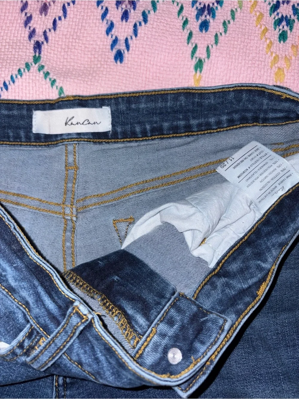 KanCan Distressed Dark Blue Flare Jeans Women’s 11/29 - Picture 10 of 11